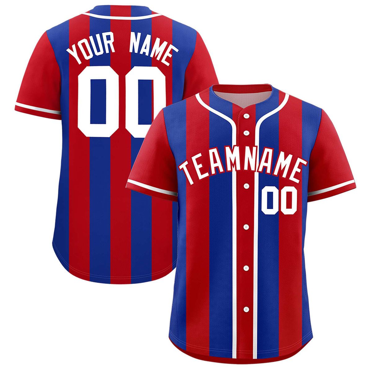 Custom Red Royal Thick Stripe Fashion Authentic Baseball jersey | KXKSHOP