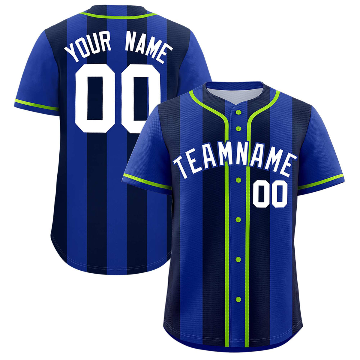 Custom Royal Navy Thick Stripe Fashion Authentic Baseball jersey | KXKSHOP
