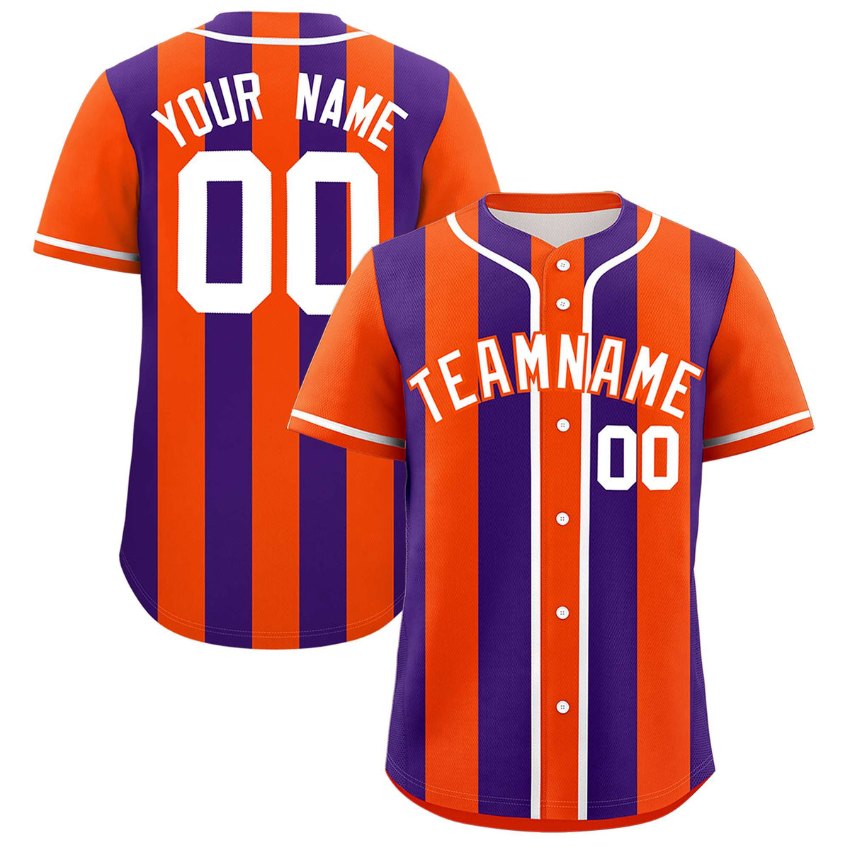 Custom Orange Purple Thick Stripe Fashion Authentic Baseball jersey | KXKSHOP