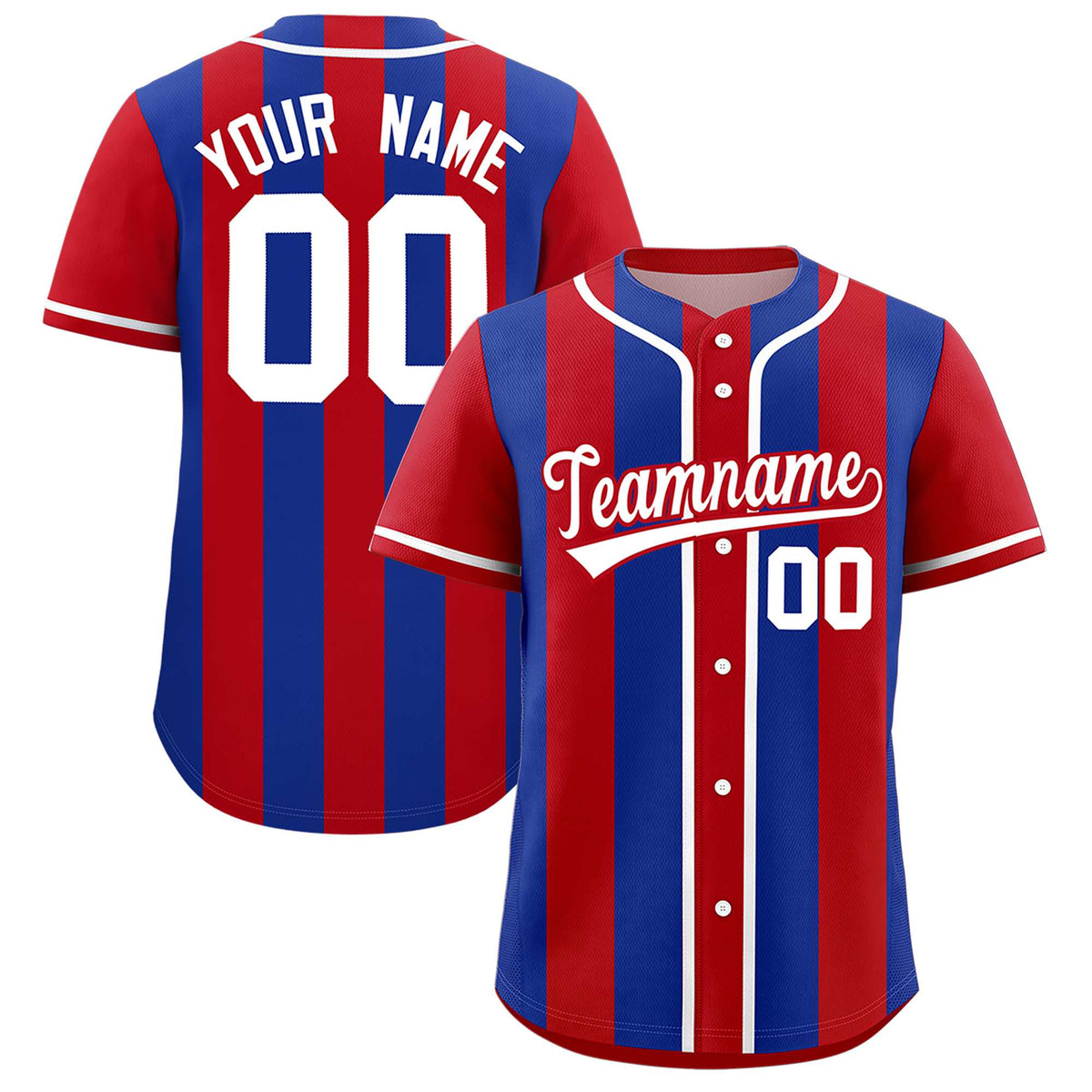 Custom Red Royal Thick Stripe Fashion Authentic Baseball jersey | KXKSHOP