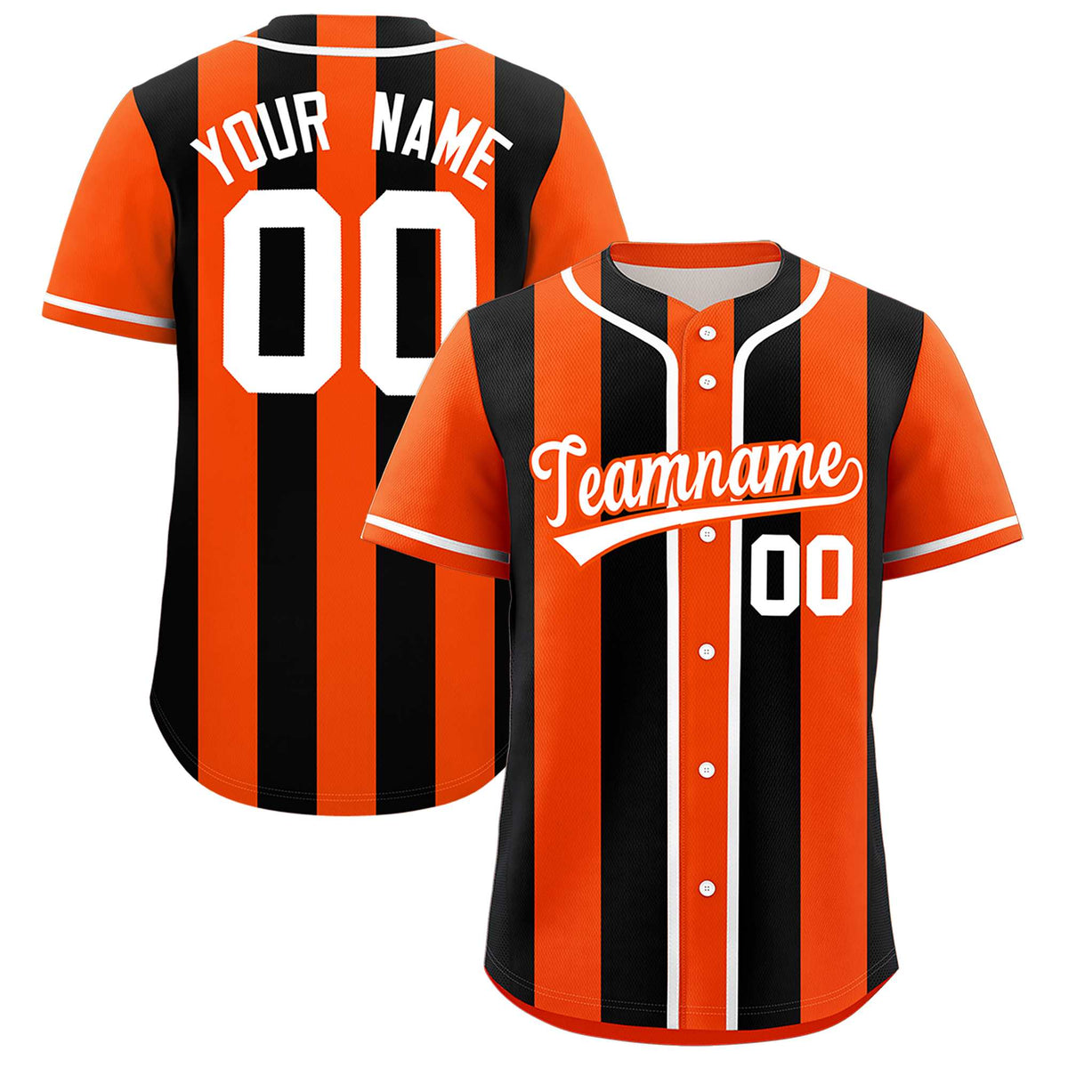 Custom Orange Black Thick Stripe Fashion Authentic Baseball jersey | KXKSHOP
