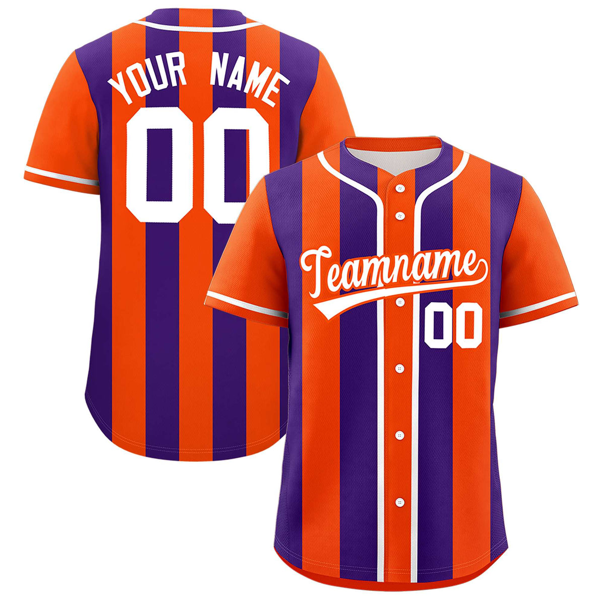 Custom Orange Purple Thick Stripe Fashion Authentic Baseball jersey | KXKSHOP