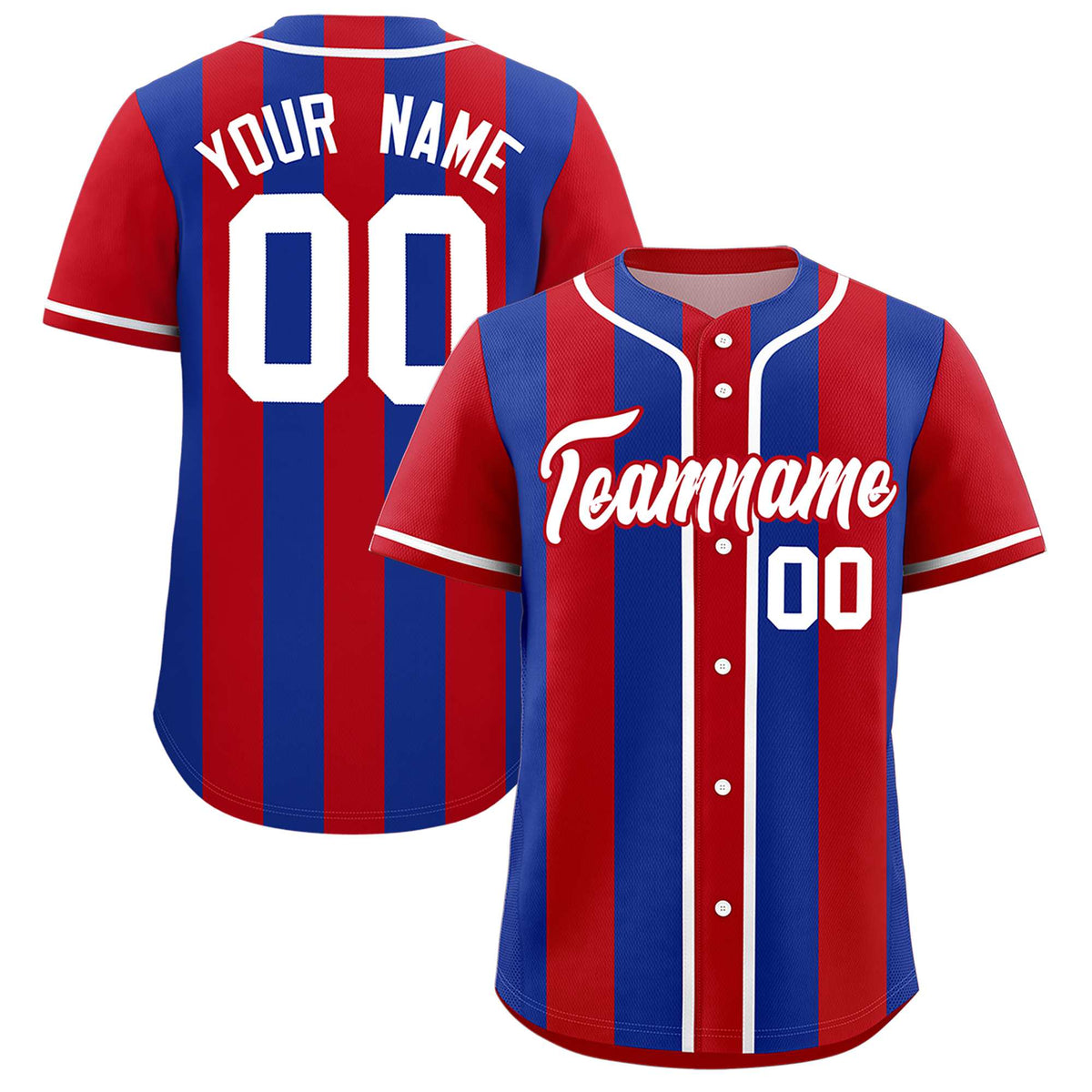 Custom Red Royal Thick Stripe Fashion Authentic Baseball jersey | KXKSHOP