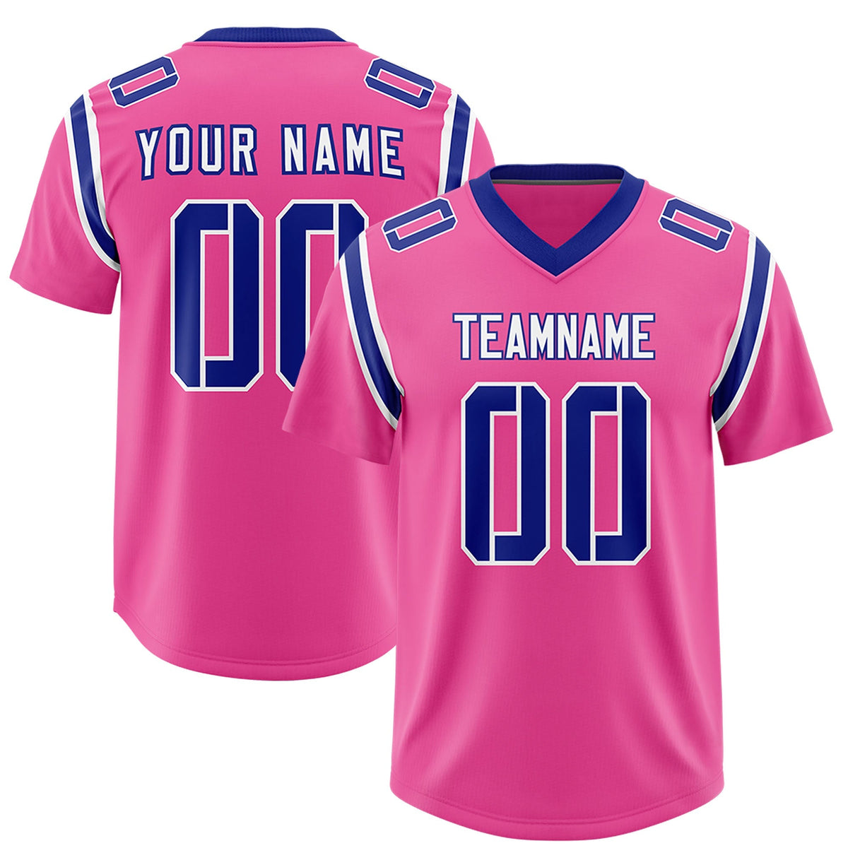 Custom Pink Personalized Shoulder Cut Two-Tone Authentic American Football Jersey