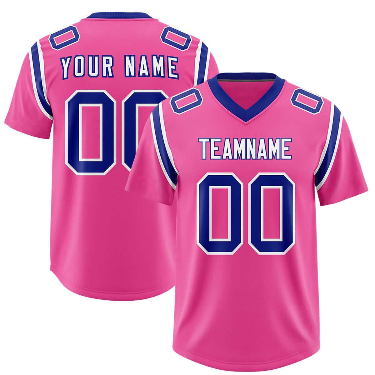 Custom Pink Personalized Shoulder Cut Two-Tone Authentic American Football Jersey