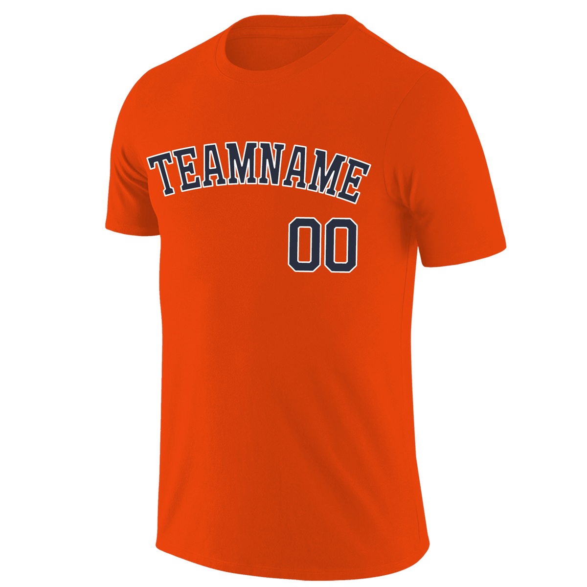 Custom Orange Navy-White Classic Style Crew neck T-Shirts Full Sublimated | KXKSHOP