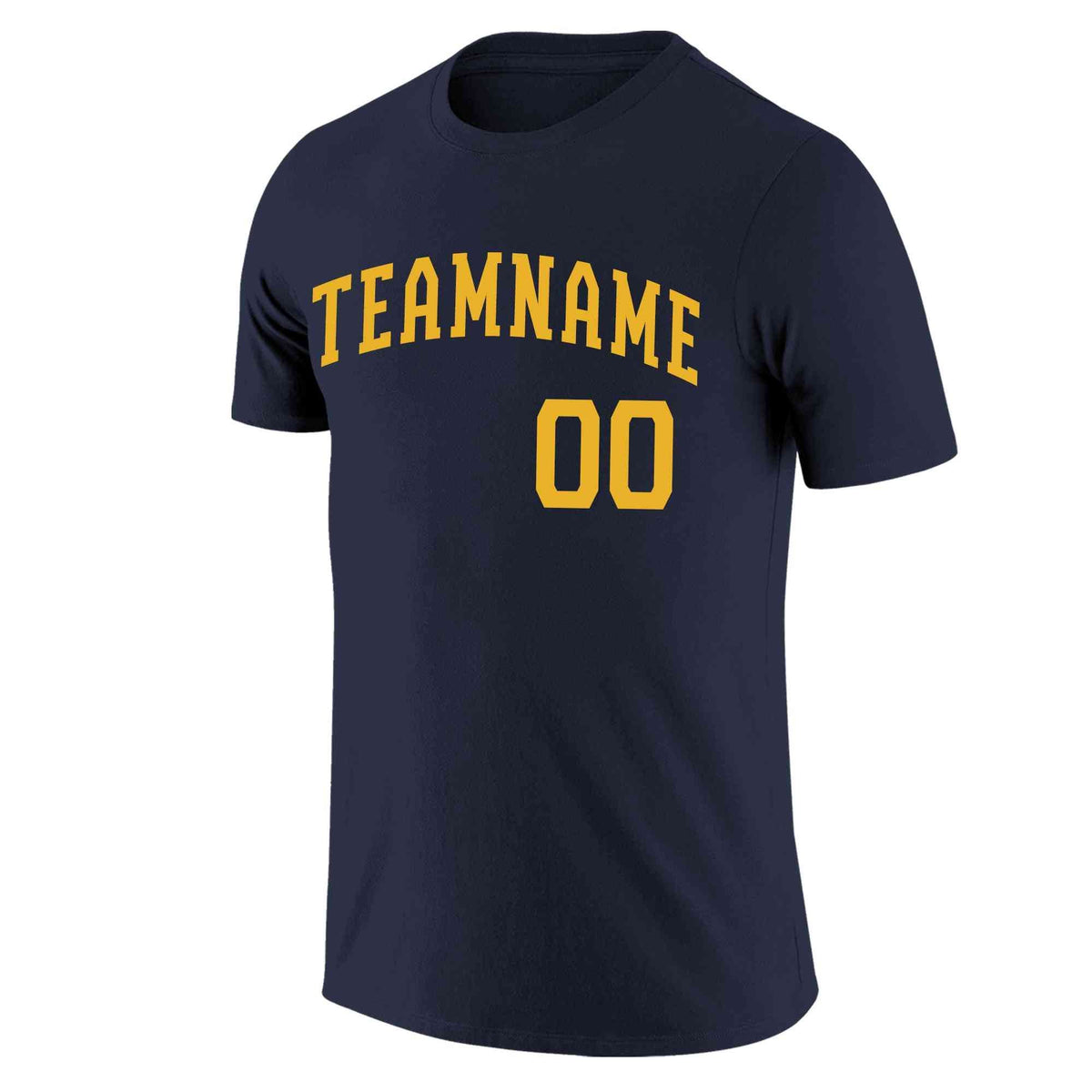 Custom Navy Yellow Classic Style Crew neck T-Shirts Full Sublimated | KXKSHOP