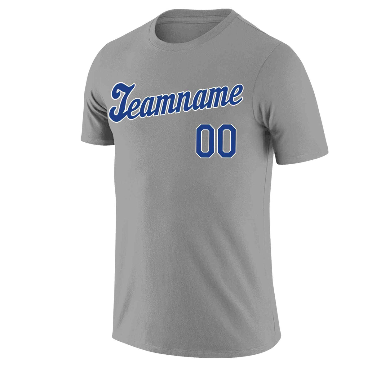 Custom Gray Royal-White Classic Style Crew neck T-Shirts Full Sublimated | KXKSHOP