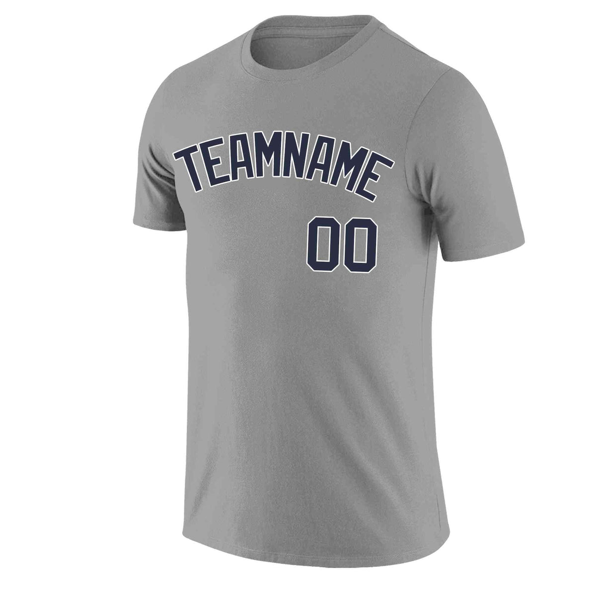 Custom Gray Navy-White Classic Style Crew neck T-Shirts Full Sublimated | KXKSHOP