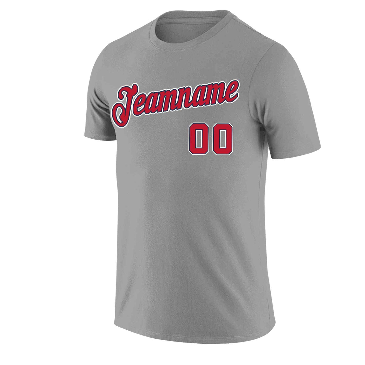 Custom Gray Red-Navy Classic Style Crew neck T-Shirts Full Sublimated | KXKSHOP