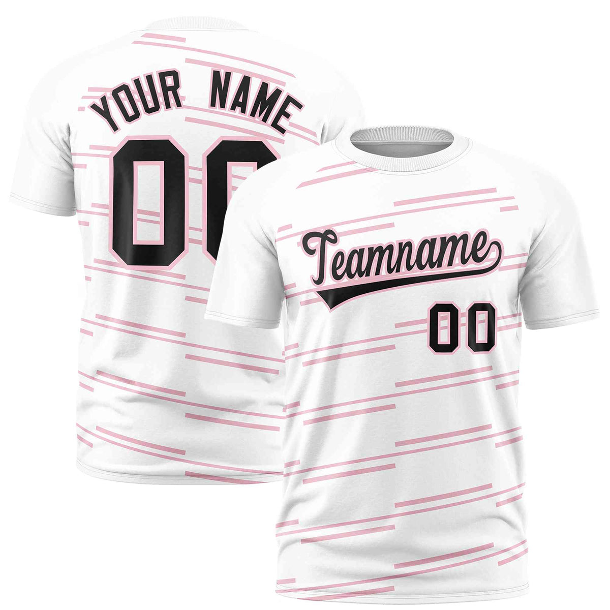 Custom White Light Pink Personalized Slanting Line Graffiti Pattern Performance T-Shirt | KXKSHOP