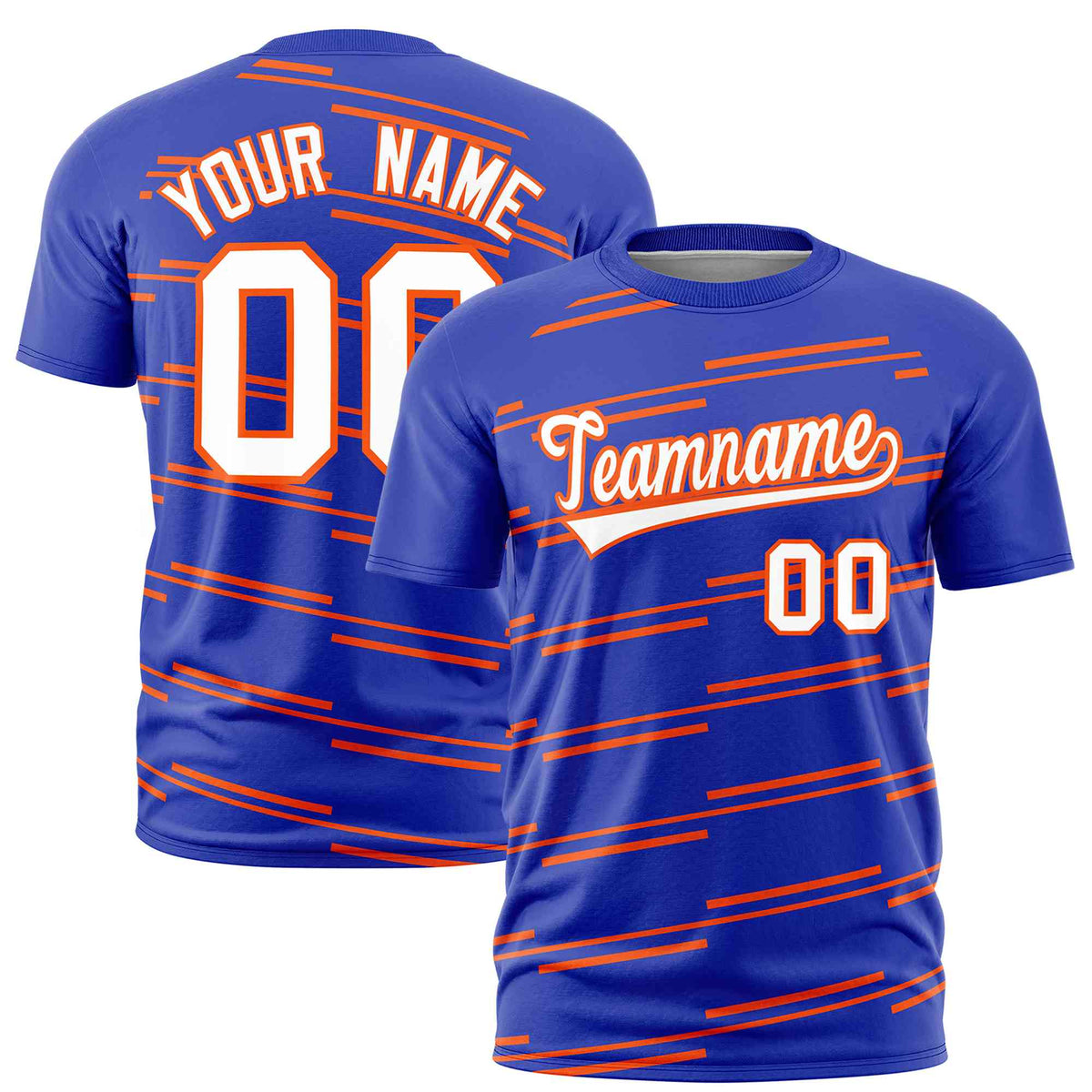 Custom Royal Orange Personalized Slanting Line Graffiti Pattern Performance T-Shirt | KXKSHOP