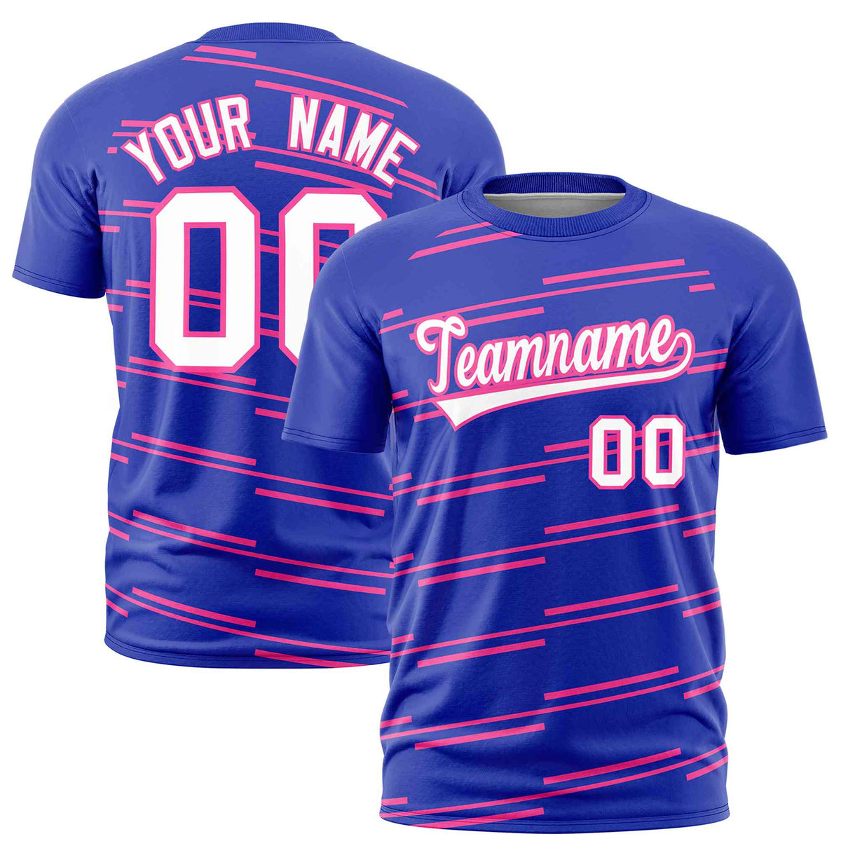 Custom Royal Pink Personalized Slanting Line Graffiti Pattern Performance T-Shirt | KXKSHOP