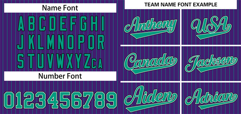 Benutzerdefinierte Lila Teal-Schwarz Streifen Mode Authentische Baseball Jersey