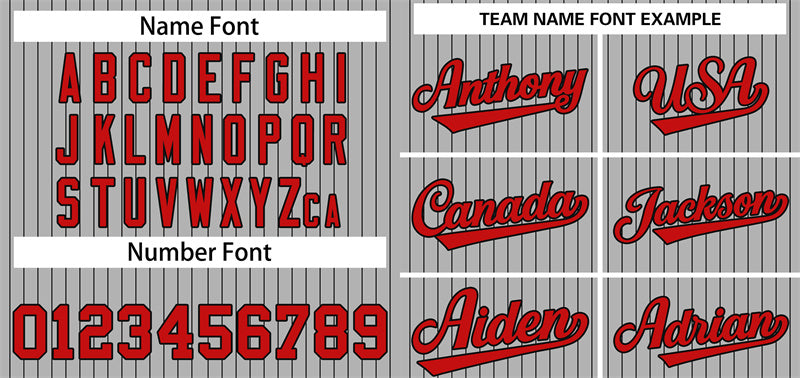 Benutzerdefinierte grau rot-marineblau gestreiften Mode authentische Baseball Jersey