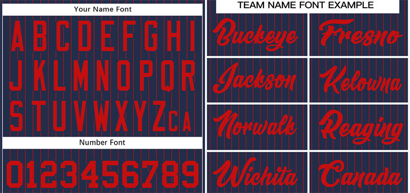 Benutzerdefinierte Marineblau Rot Streifen Mode Authentische Baseball Jersey