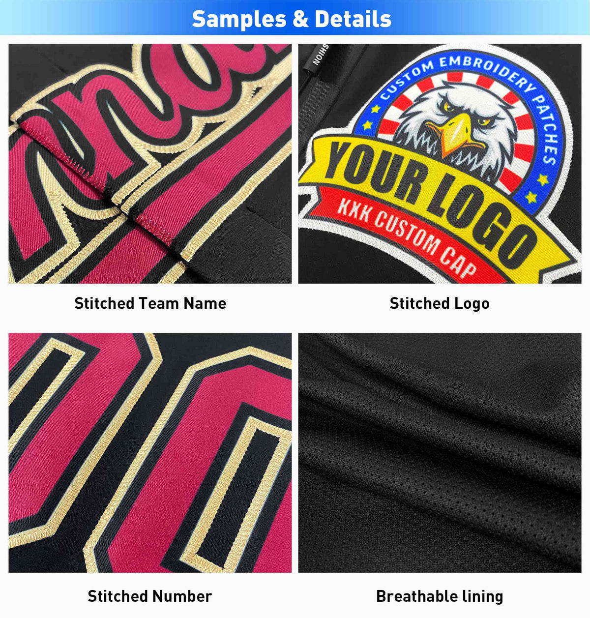 Custom Crimson Navy-Gold Raglan Sleeves Waterproof Jacket