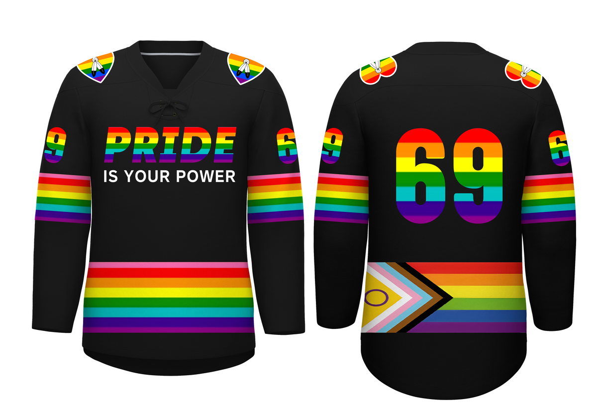 Custom Black Old Gold White Personalized Classic Lace-Up Neck Hockey Jersey ¡§C Jen &amp; Shawnee Collaboration Edition | KXKSHOP