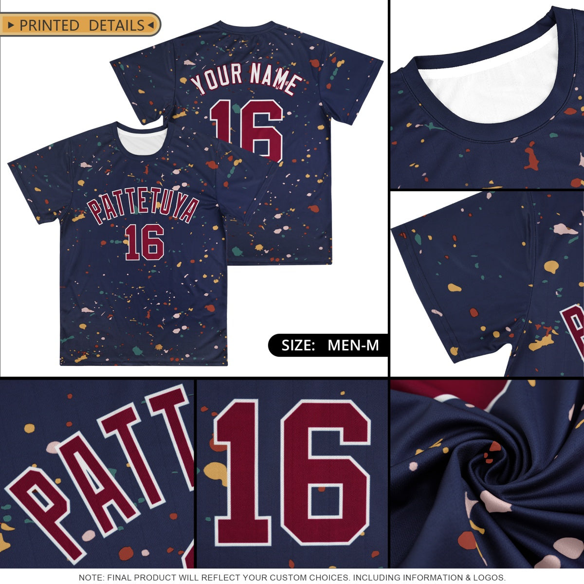 Custom Gold Purple White Spray Painting Graffiti Pattern Personalization T-shirt| KXKSHOP