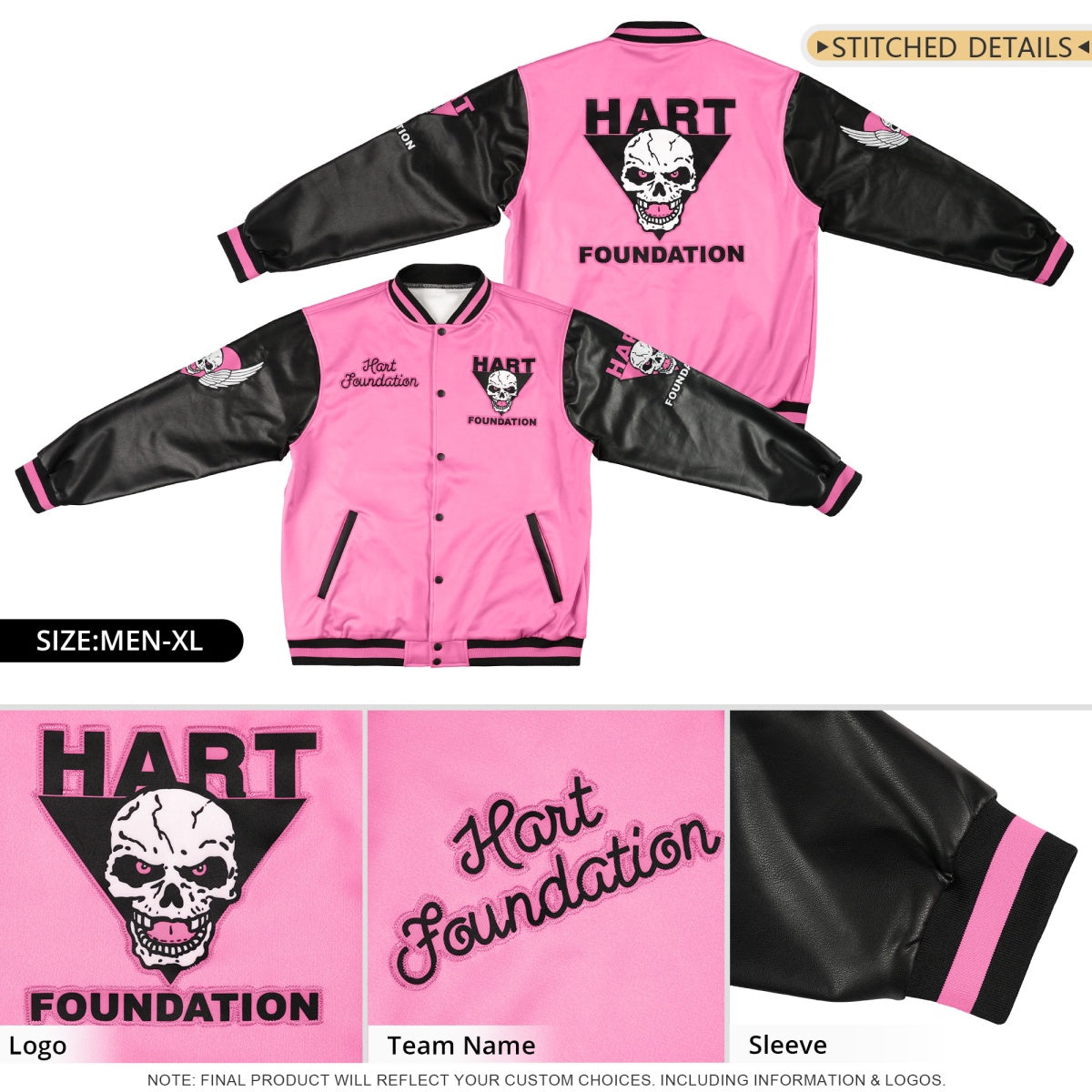 Custom Black Red Raglan Sleeves Full-Snap Faux Leather Letterman Jacket| KXKSHOP