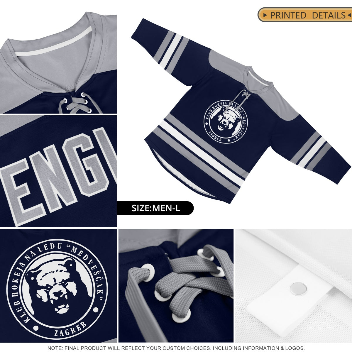 Custom Hockey Hoodie Jersey White Black Classic Style for Men&amp;Youth