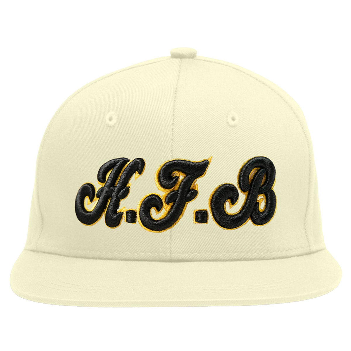 Custom White 3D Puff Embroidery Flat Embroidery Flat Eaves Sport Baseball Cap Design for Men/Women/Youth