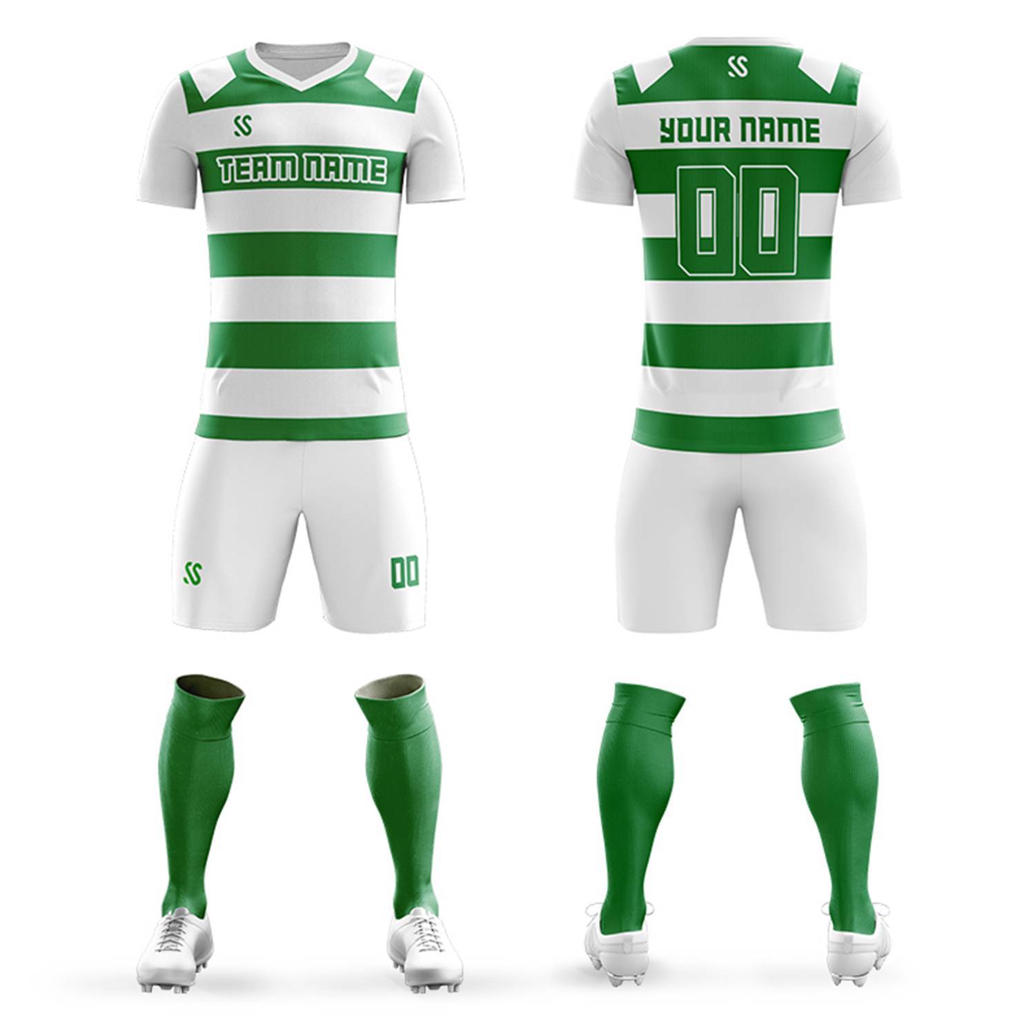 Custom Green Casual Printing Sportswear Football Kits Jersey | KXKSHOP