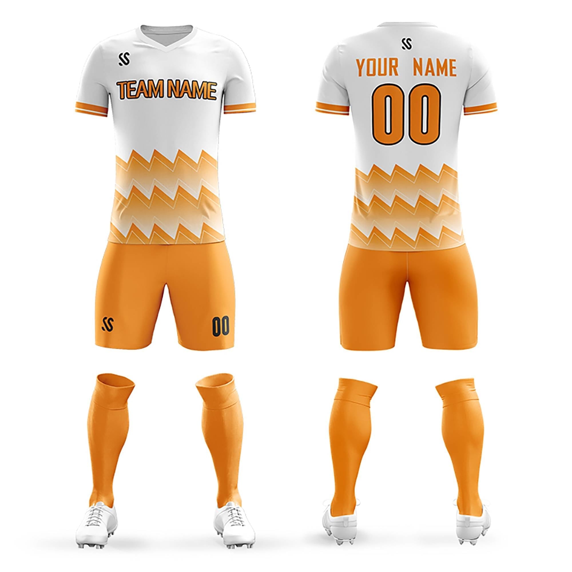 Custom Orange Printing Outdoor Breathable football kits Jersey| KXKSHOP