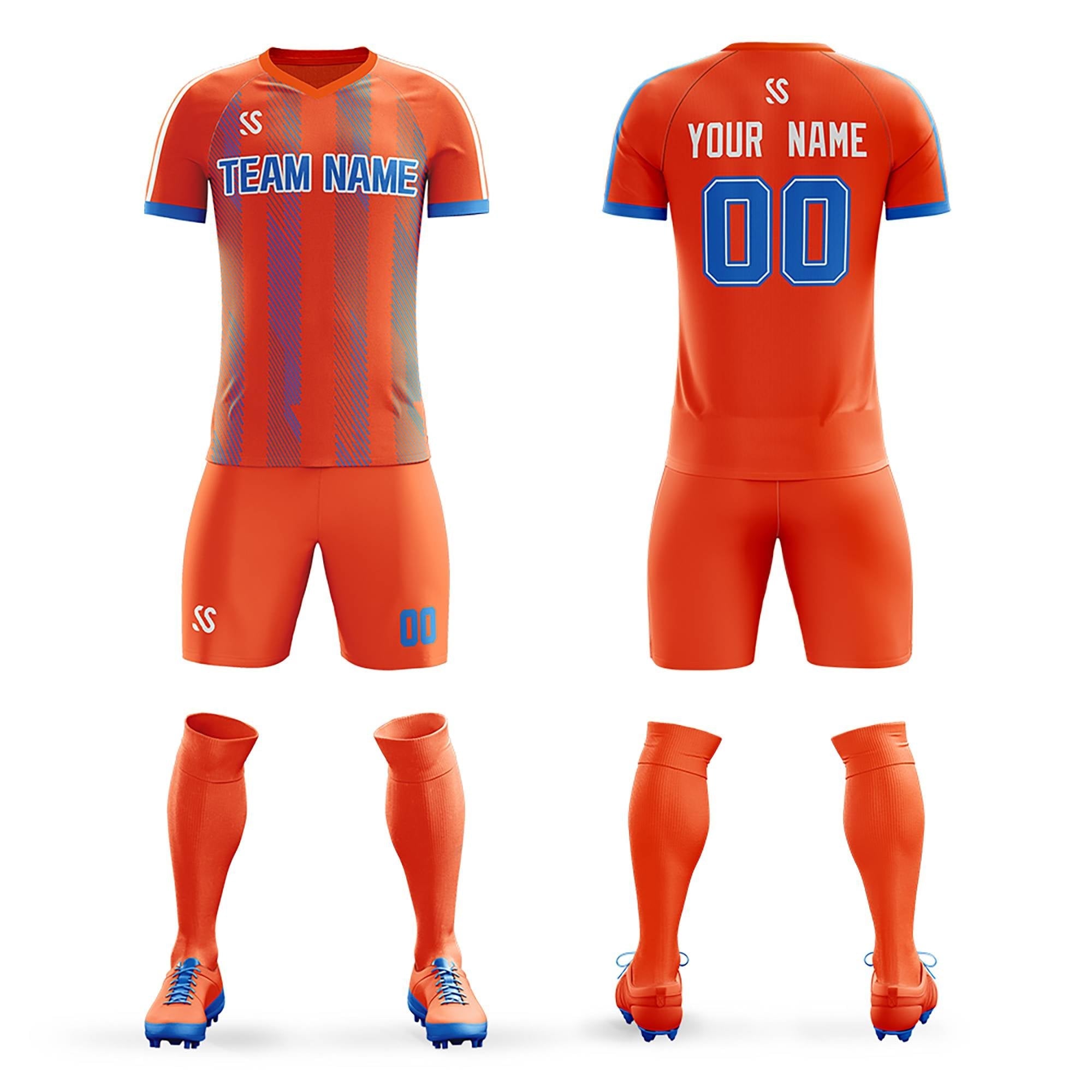 Custom Orange Printing Outdoor Tracksuit football kits Jersey| KXKSHOP
