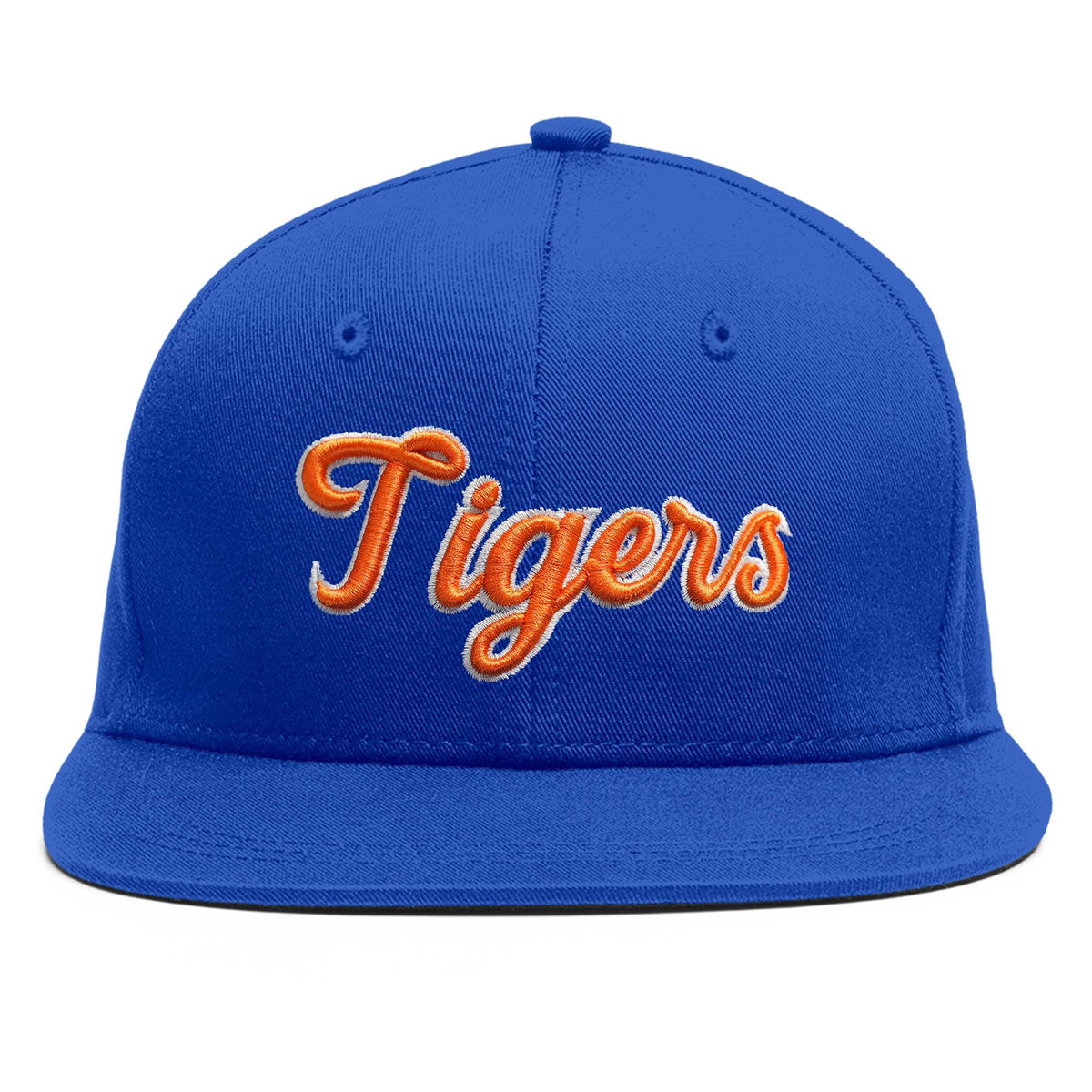 Custom White 3D Puff Embroidery Flat Embroidery Flat Eaves Sport Baseball Cap Design for Men/Women/Youth