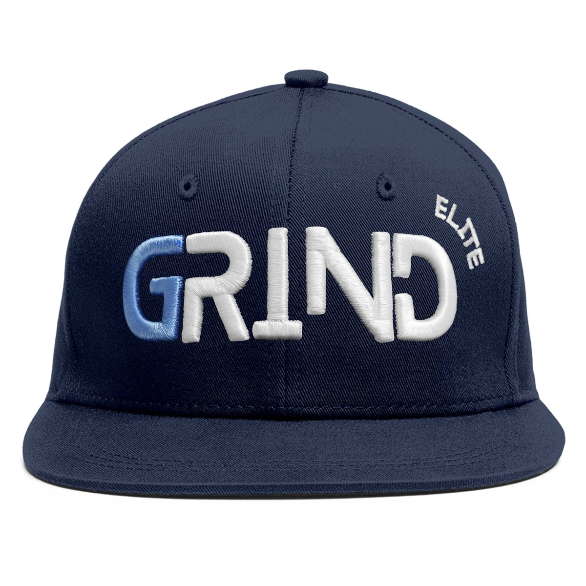 Custom White 3D Puff Embroidery Flat Embroidery Flat Eaves Sport Baseball Cap Design for Men/Women/Youth