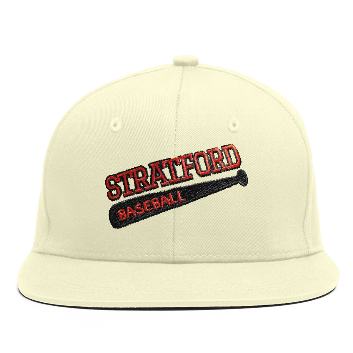 Custom White 3D Puff Embroidery Flat Embroidery Flat Eaves Sport Baseball Cap Design for Men/Women/Youth