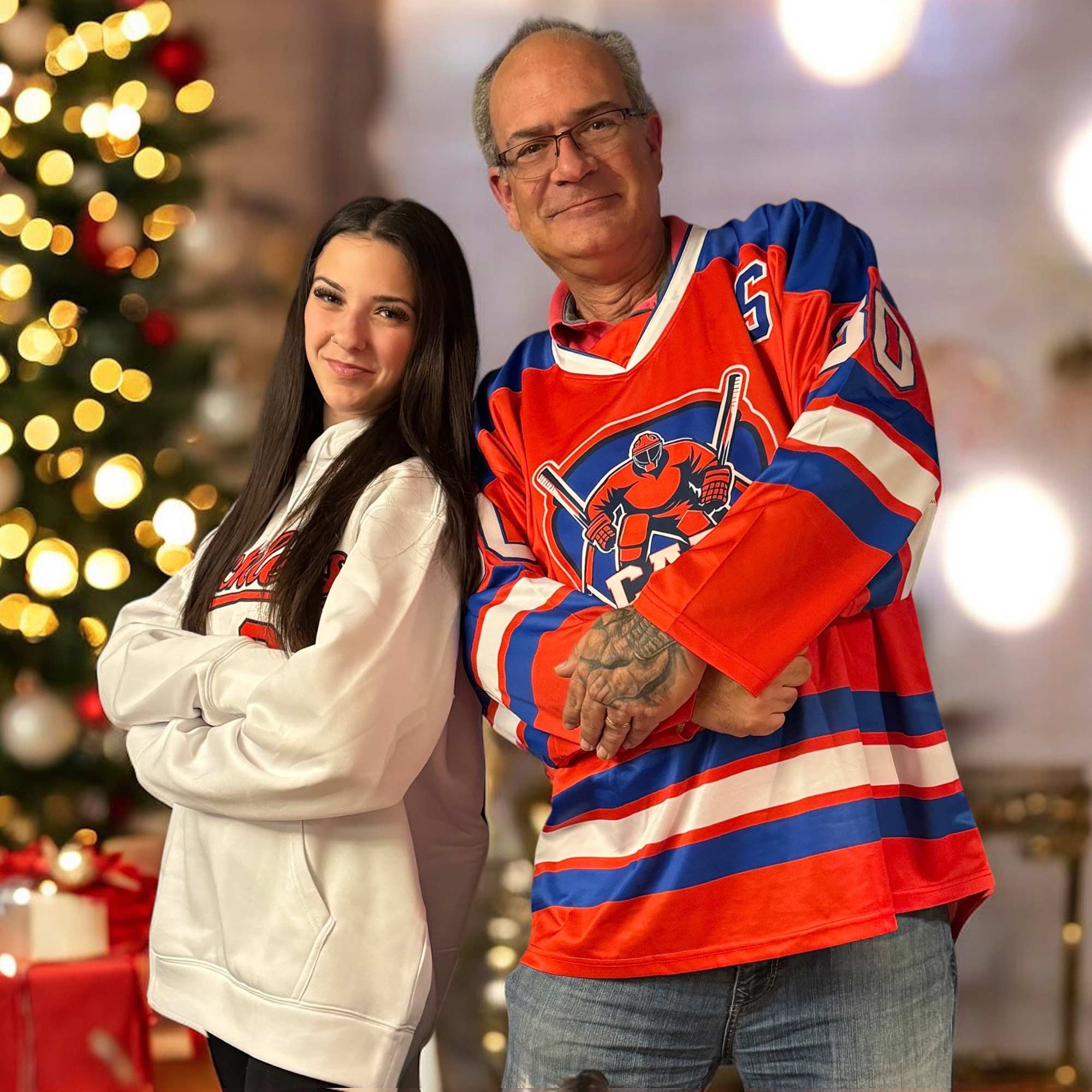Custom White Red White-Royal Classic Style Hockey Jersey | KXKSHOP