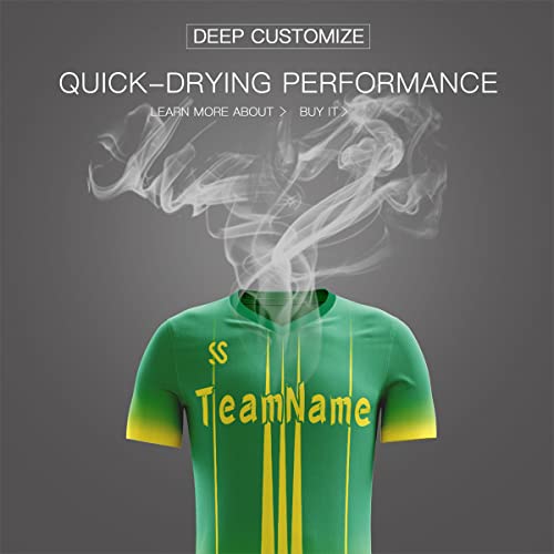 Custom Green Yellow Soft Training Uniform Football Kits Jersey