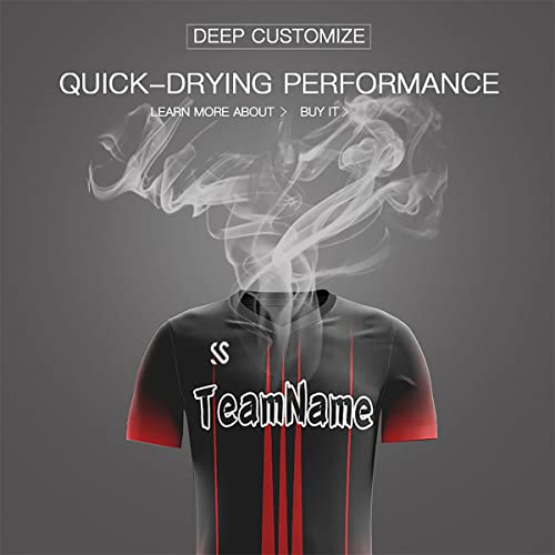 Custom Blak Red Sports Training Football Kits Jersey