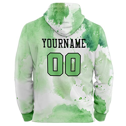 Custom Stitched Sportwear Green Graffiti Pattern Pullover Hoodie| KXKSHOP
