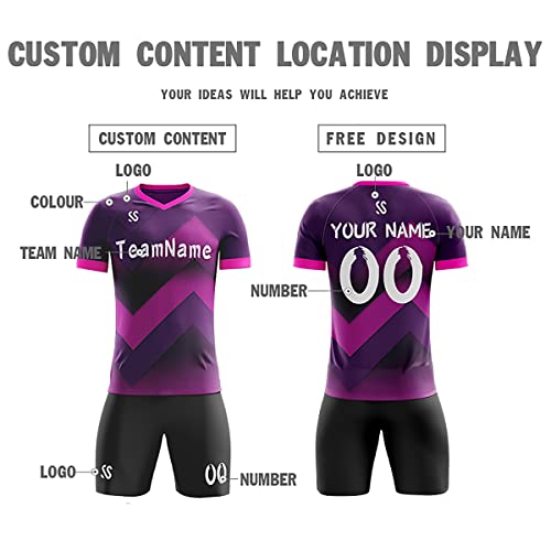 Custom Purple Black-White Soft Training Uniform Football Kits Jersey