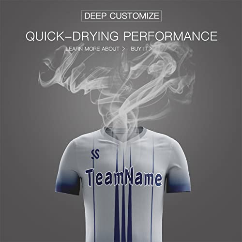 Custom Gray Navy Soft Training Uniform Football Kits Jersey