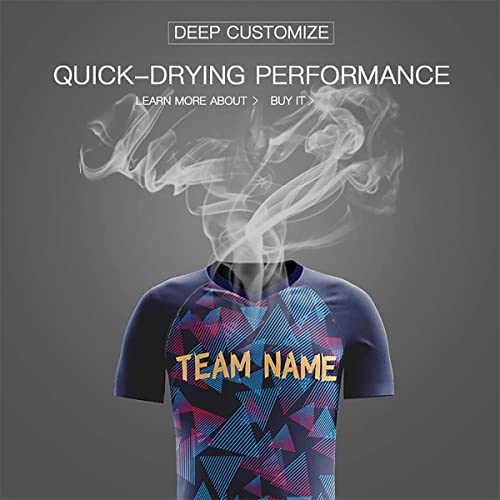 Custom Navy Yellow Sports Training Football Kits Jersey