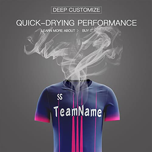 Custom Navy Pink Soft Training Uniform Football Kits Jersey