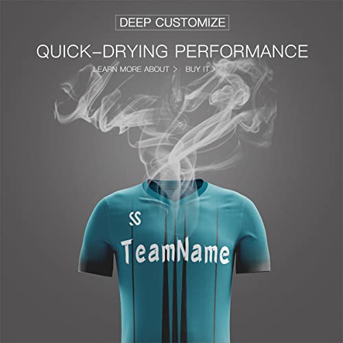 Custom Teal Black Soft Training Uniform Football Kits Jersey