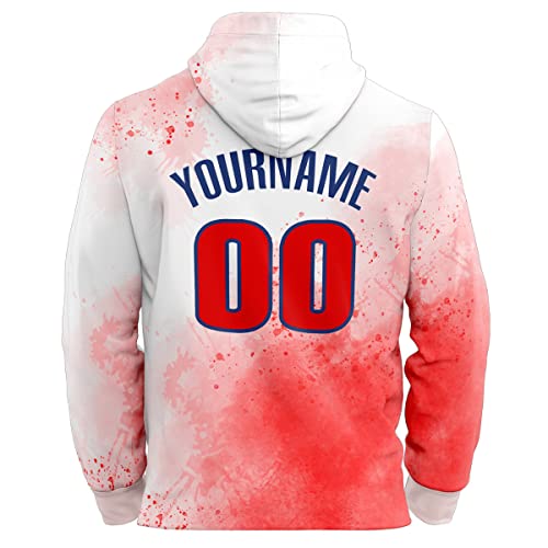 Custom Red Graffiti Pattern Sports Pullover Sweatshirt Hoodie| KXKSHOP