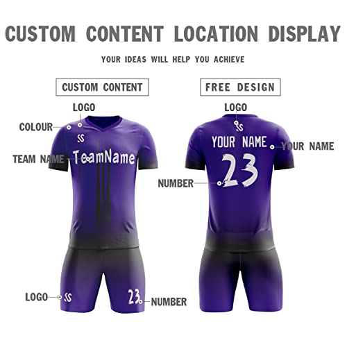 Custom Purple Black Soft Training Uniform Football Kits Jersey