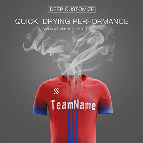 Custom Red Blue Soft Training Uniform Football Kits Jersey