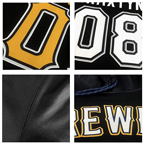 Custom Stitched Sportwear Black Graffiti Pattern Pullover Hoodie| KXKSHOP