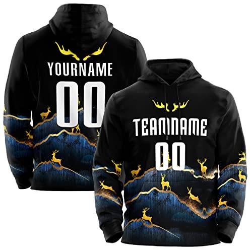 Custom Stitched Sportwear Black Graffiti Pattern Pullover Hoodie| KXKSHOP