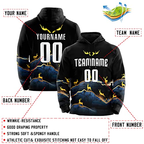 Custom Stitched Sportwear Black Graffiti Pattern Pullover Hoodie| KXKSHOP