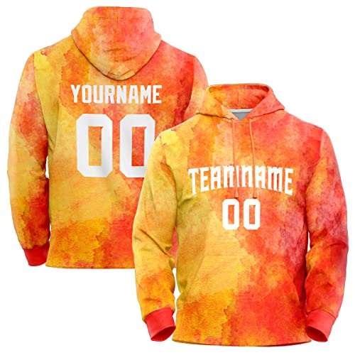 Custom Orange Red-White Graffiti Pattern Pullover Sweatshirt Hoodie| KXKSHOP