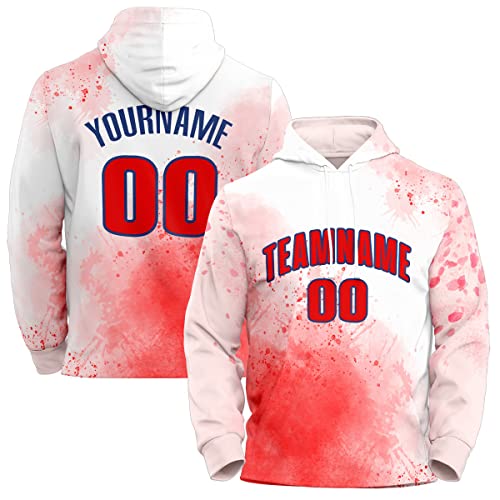 Custom Red Graffiti Pattern Sports Pullover Sweatshirt Hoodie| KXKSHOP