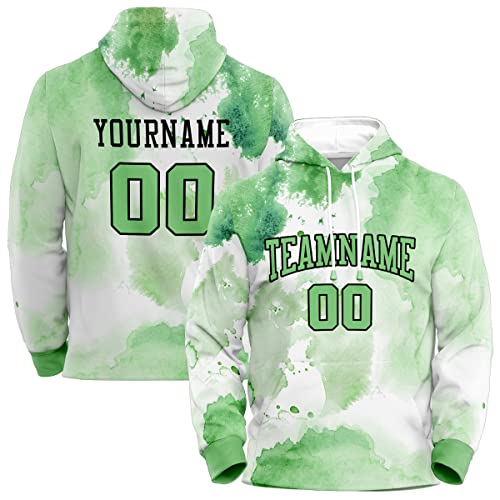 Custom Stitched Sportwear Green Graffiti Pattern Pullover Hoodie| KXKSHOP